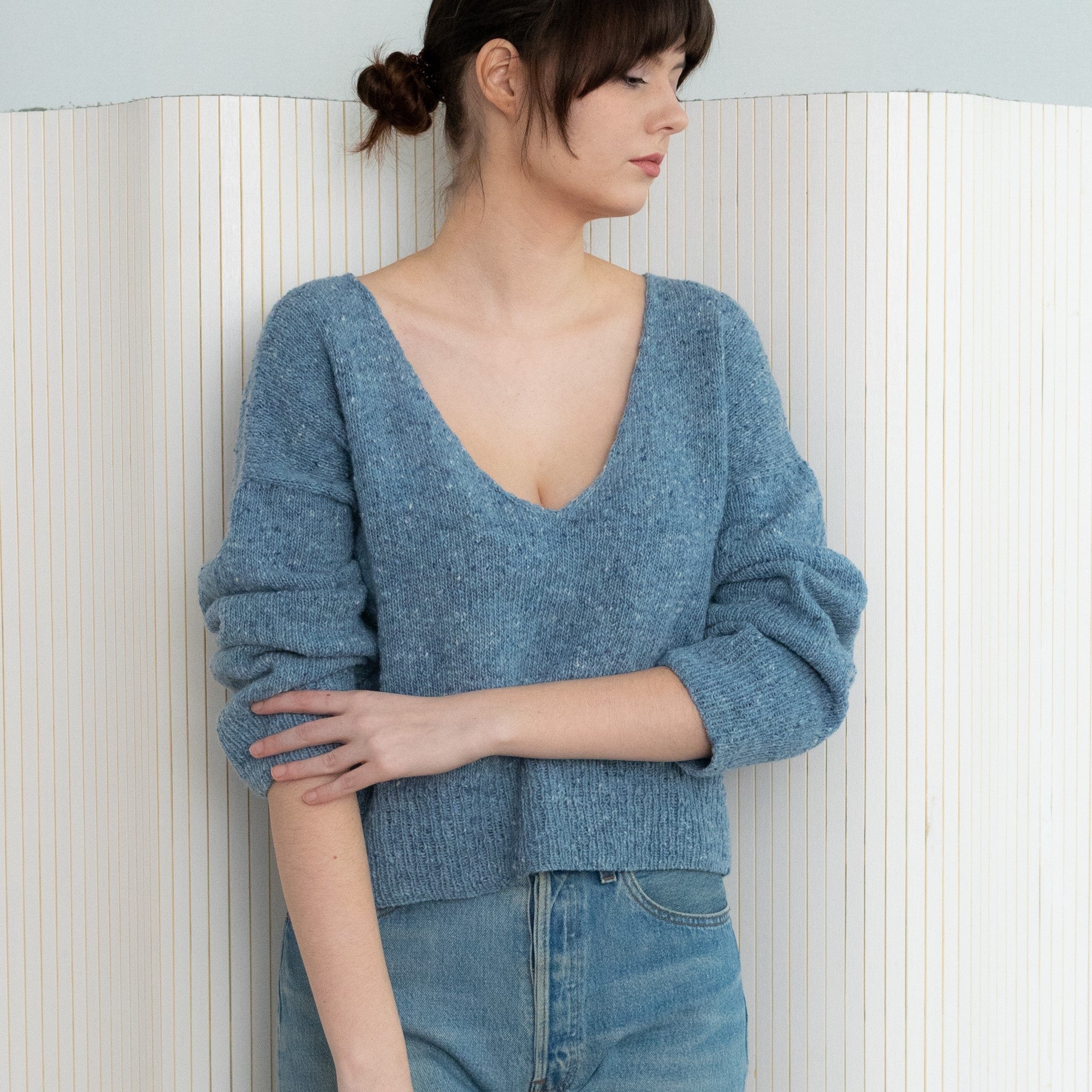 Blue Moon V-neck Sweater